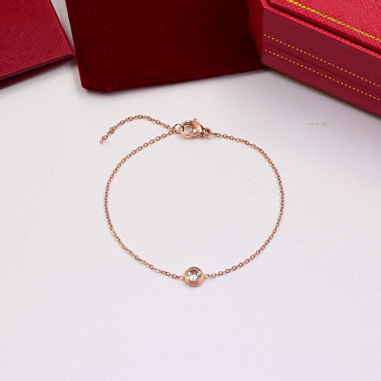 Designer Luxury Fashion bracelet Jewelry party rings diamond pendant Rose Gold Bracelets for women Stainless steel chain bracelet 263b