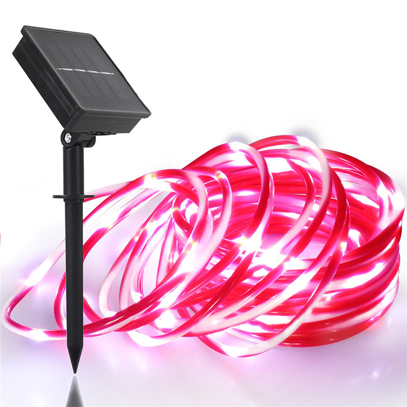 Lumières de jardin solaires extérieures à LED imperméable corde couleur fée fée lumière ficel