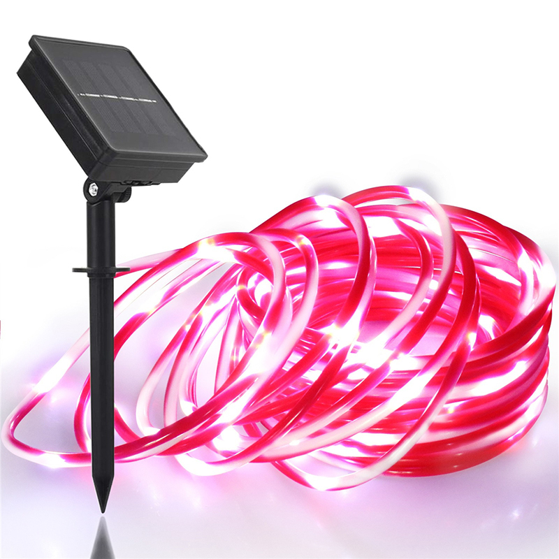 Solar Garden Lights Outdoor Waterproof LED Candy Color Rep Fairy Light String Semester Jul Tree Balkony Decor