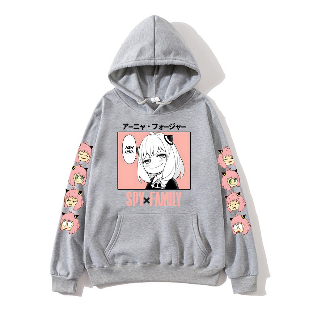 Herrtröjor tröjor Anya Anime Spy X Family Hoodies Kawaii Cartoon Mens/Womensweatshirt Topps Harajuku unisex par hoodie plus mode streetwear 220928