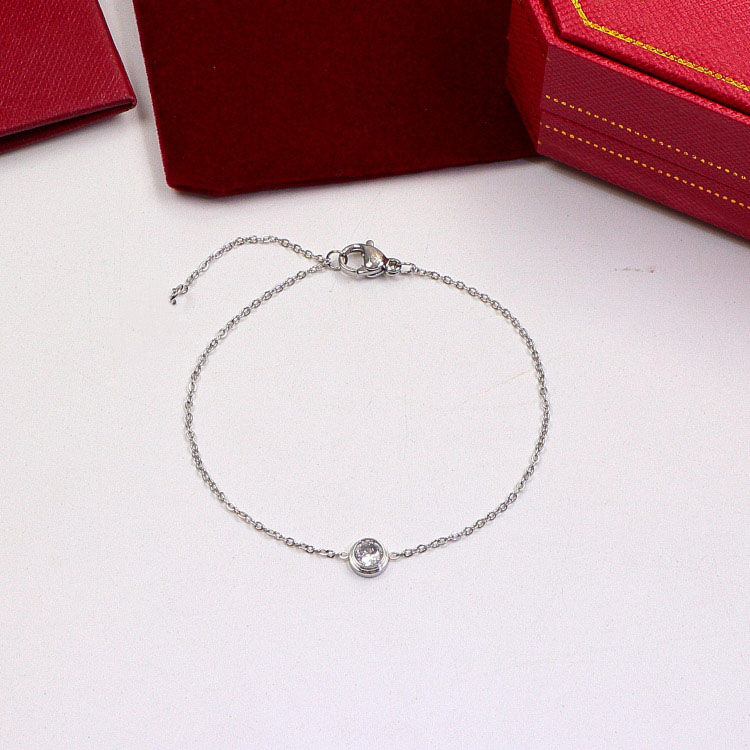 Designer Luxury Fashion bracelet Jewelry party rings diamond pendant Rose Gold Bracelets for women Stainless steel chain bracelet 263b