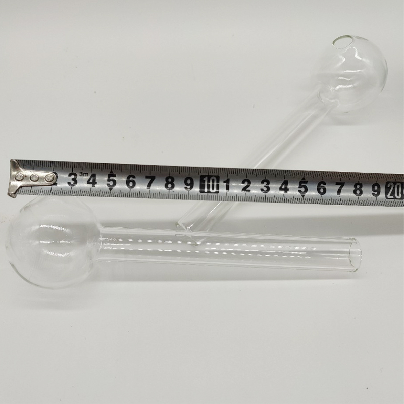 18 cm stort glasoljebrännare rökrör med 5 cm stor huvudskål rak stil handhandtag pipe7989192