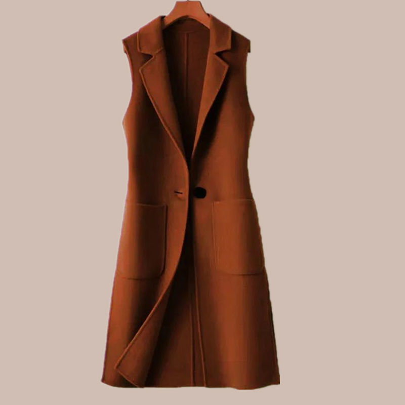 Gilets pour femmes 4XL gilet en laine femme manteau printemps automne vêtements d'extérieur mince spectacle mince tout match mi-long mode veste sans manches 220928