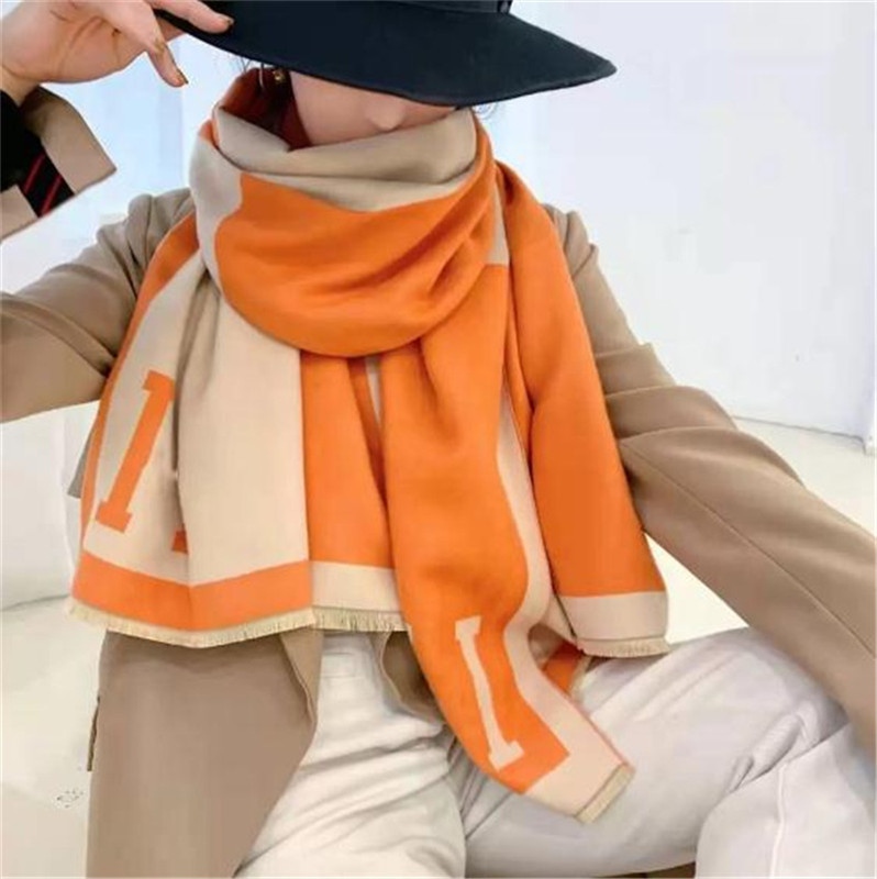 Bufandas nuevas Pashmina de invierno para mujer marca cálida a cuadros moda mujer tejer lana de Cachemira s 18065 cm6965016315A