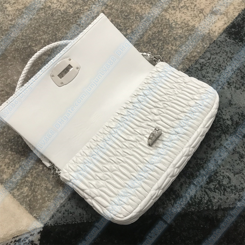 Chaîne de qualité supérieure incrustée de sacs à bandoulière en cristal sacs à main en cuir de mouton souple designewallet de luxe sac à bandoulière fourre-tout Ev285J