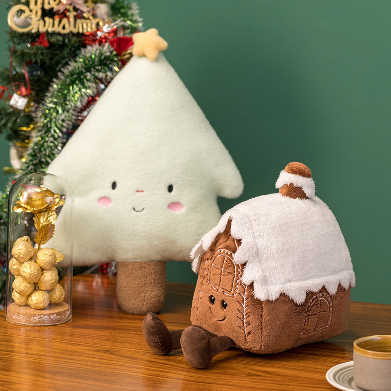 Peluş Bebekler 30-45cm Noel zencefil oyuncakları doldurulmuş çikolatalı kurabiye evi şekil dekor yastığı komik Noel ağacı partisi yani bebek 220927