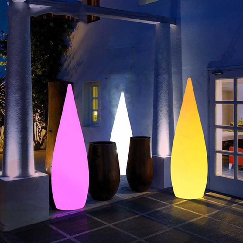 LED uzaktan kumanda açık zemin lambası otel bahçe dekor ışıkları taşınabilir su damlası peyzaj aydınlatma su geçirmez modelleme ışık