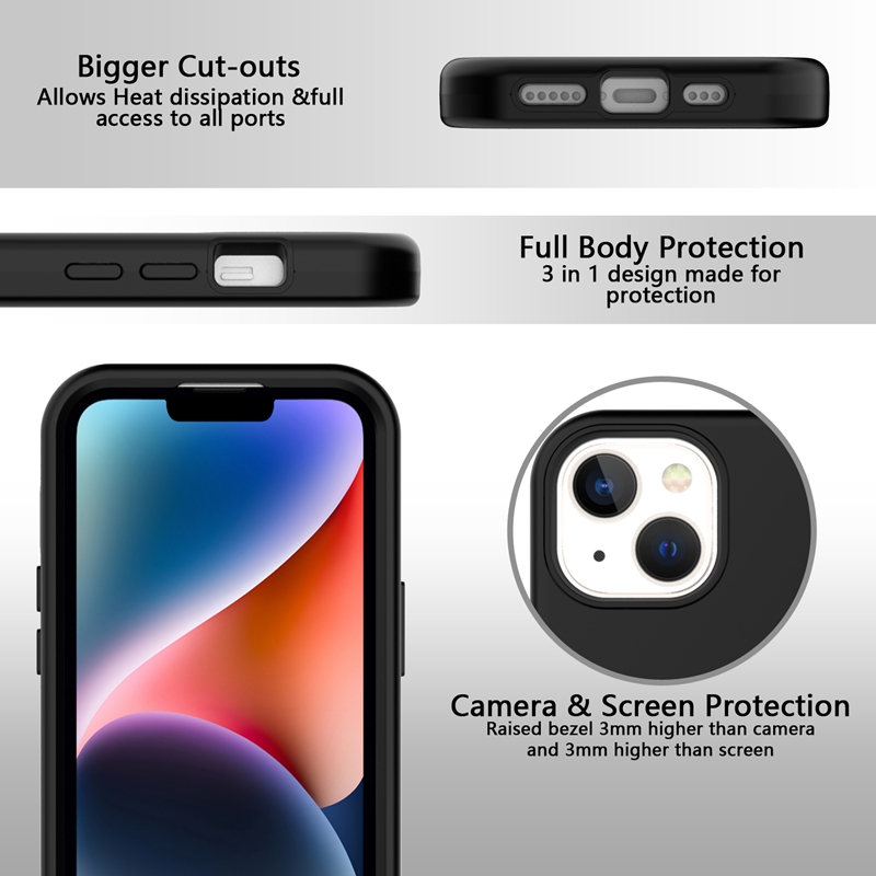 3in1 Hybrid Layer Shockproof Cases For Iphone 15 Plus 14 Pro Max 13 12 11 3 in 1 Heavy Duty Impact Combo Defender Hard PC Plastic Soft TPU Mobile Smart Phone Cover