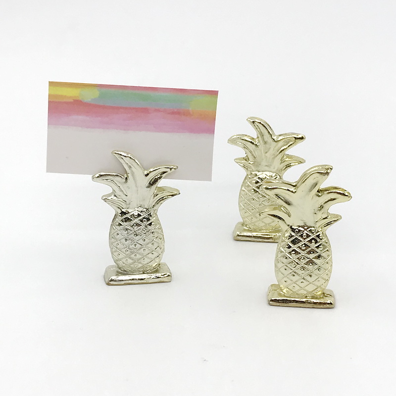 Tropical Theme Wedding Favors Gold Pineapple Place Card Holders Summer Party Decoratives Pineapples Name Photo Holders