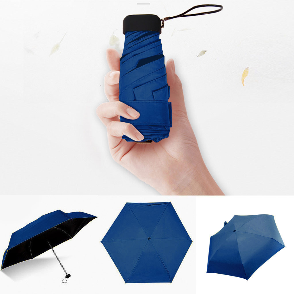 Umbrellas Women Protable Pocket Folding Mini Flat Lightweight 5 Fold Sun Travel Sunshade Parasol 220929