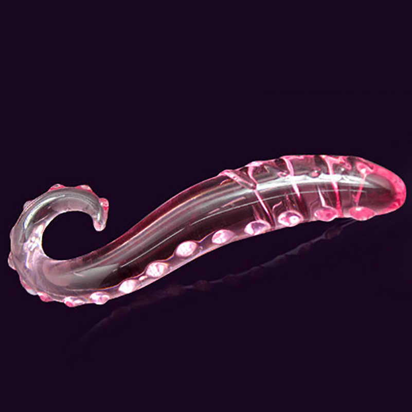 Компания красоты Seahorse Glass Anal Plug Sexy Toys для женщины Lesbian Gspot Squirt Crystal Hook стимулятор предстательной железы Anus Butt Shop