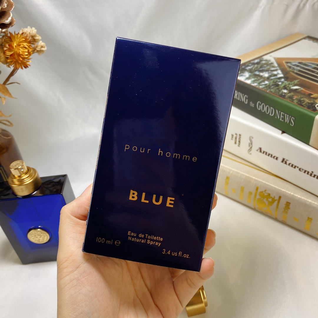 Marca de designer 100 ml dylan azul derramar homme perfume bom cheiro de muito tempo deixando n￩voa corporal para homens navios r￡pidos