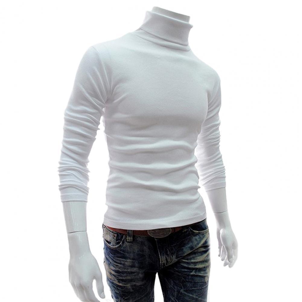 Mens Sweaters Long Sleeve Men Tshirt Turtleneck Men Pullover Soft Blouse Solid Color Stretchy Knitted Shirt Mens clothing for Autumn Winter 220929