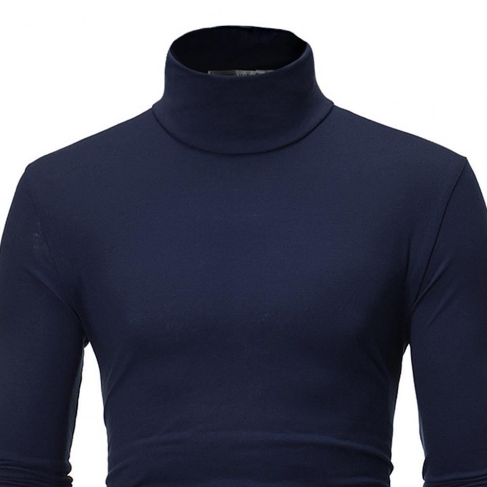 Mens Sweaters Long Sleeve Men Tshirt Turtleneck Men Pullover Soft Blouse Solid Color Stretchy Knitted Shirt Mens clothing for Autumn Winter 220929