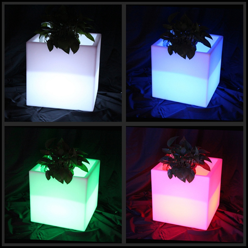 Grande secchiello il ghiaccio illuminato a LED colorato / vaso da fiori luminoso a LED mobili da esterno interni