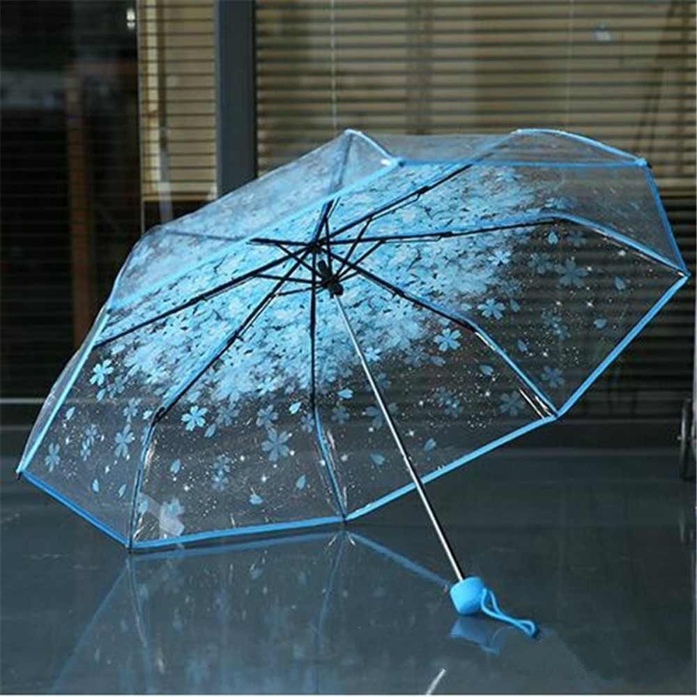 Umbrellas Romantic Transparent Clear Flowers Bubble Dome Cute Designer Goth for Wind Heavy Rain Women Sun 220929