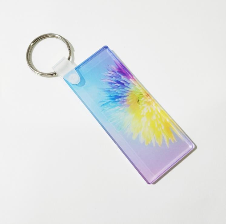 Part Favor Acrylic Sublimation Blank Keychain DIY Transparent Crystal Plate Nyckelringar Gratis leverans SN4187