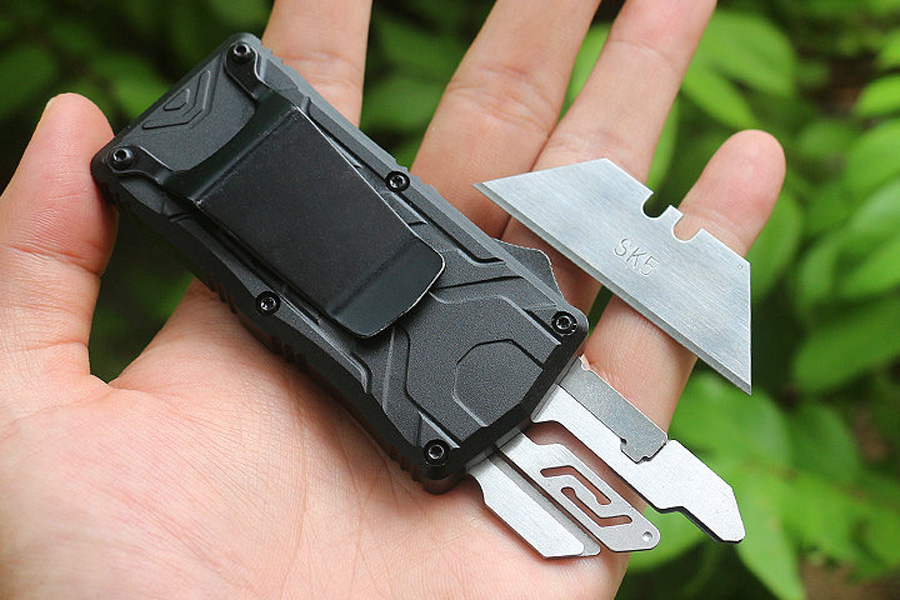 Oferta specjalna M6677 Automatyczna taktyczna nóż SK5 Satin Blade CNC Aluminium Aluminium EDC Pocket Paper noży z ostrzami 