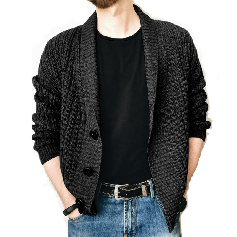 Herentruien Heren Spring en herfst Casual Cardigan Sweater Knust Jacket Slim Fit revers Comfortabel 7 kleuren Optioneel Everyday Mens Wear 220929