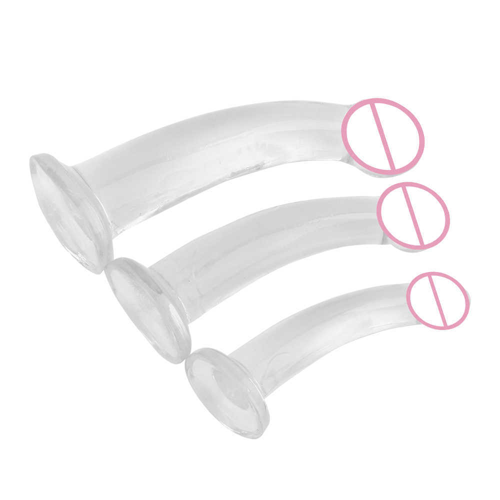 Articoli di bellezza Strapon Pene artificiale Soft Jelly Dildo Giocattoli erotici adulti Butt plug anale Ventosa Grande sexy donna