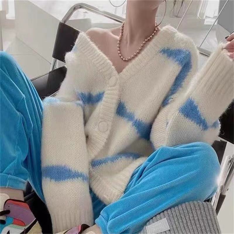 Suéteres femininos suéteres para mulheres estéticas fofas de malha crochê tops grossos cardigans mulher y2k harajuku outono inverno vintage moda coreana 220929