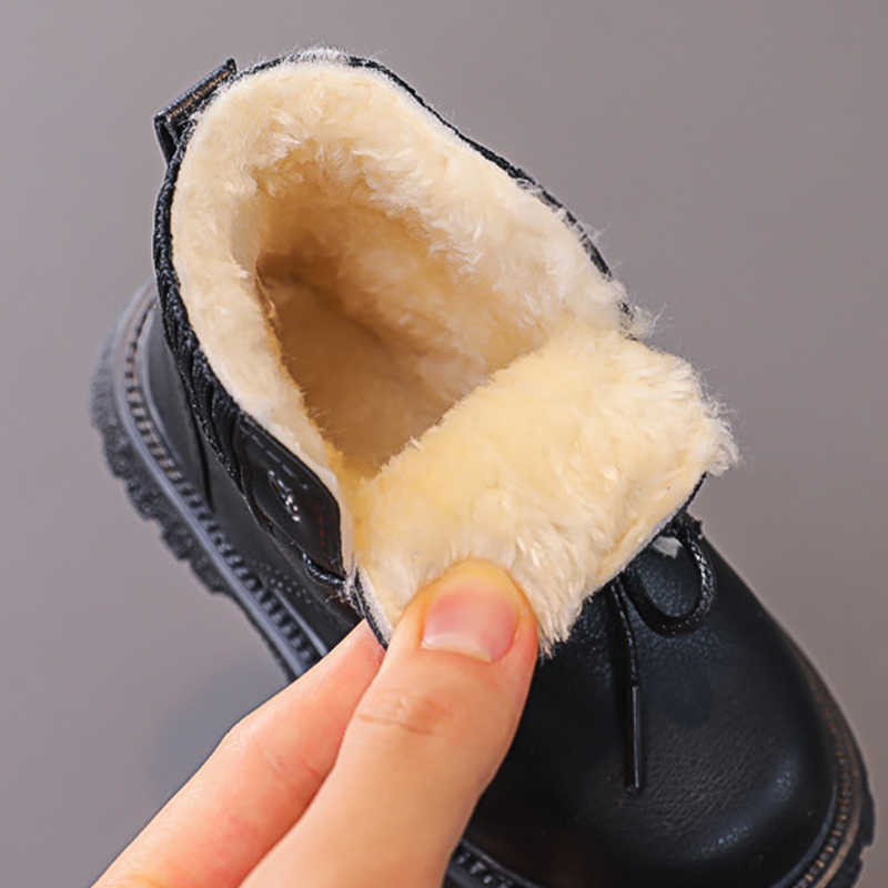 Boots Kids Boys Shoes Autumn Winter Leather Children Fashion Toddler Girls Warm Snow T220928