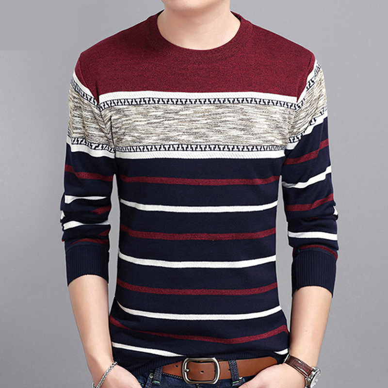 Męskie swetry marka odzieży męska sweter jesienny okrągłe kołnierzy pullover men dzianinowa koszula Slimfit Fashion Polo Sweater Streetwear MZM050 220929