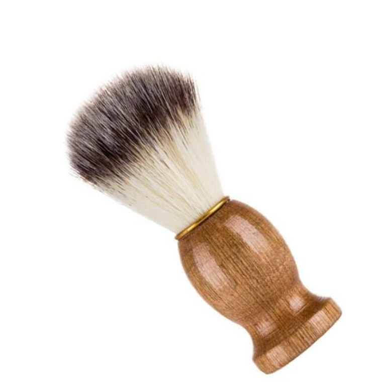 Moda Hogar Hombres Afeitado Barba Cepillo Tejón Afeitado de pelo Mango de madera Aparato de limpieza facial Pro Salon Tool Safety Razor Brushes T2I53103