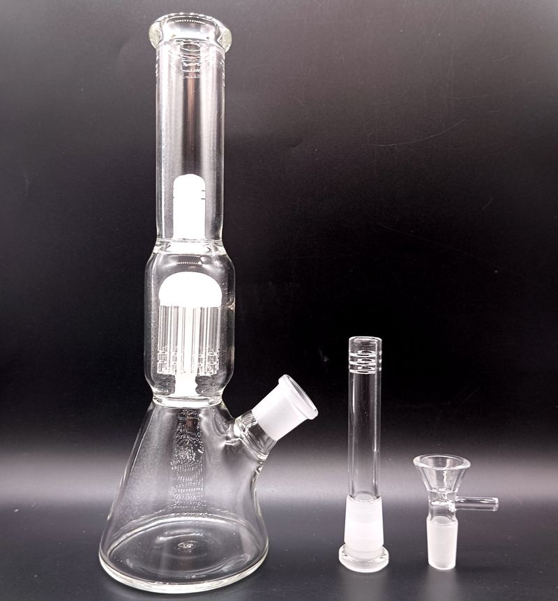 Narghilè Bong in vetro trasparente con braccio ad albero Perc Oil Dab Rigs Recyler Beaker Tubi di fumo