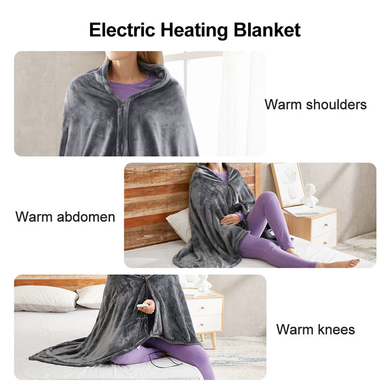 Electric Flannel Blanket USB 3 Gear Warming Blanket Warm Shawl Heating Plush Throw Blankets for Students Elderly