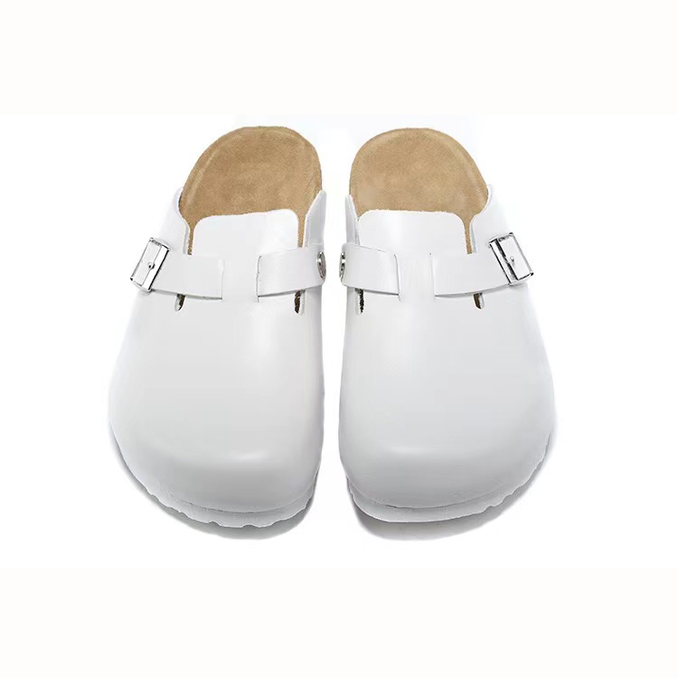 Designer Boston Summer Tofflor Kvinnor Män Kork Platt Tofflor Modedesign Fritidsskor Läder Sandal Favorit Beach Sandaler Träskor Arizona Mayari