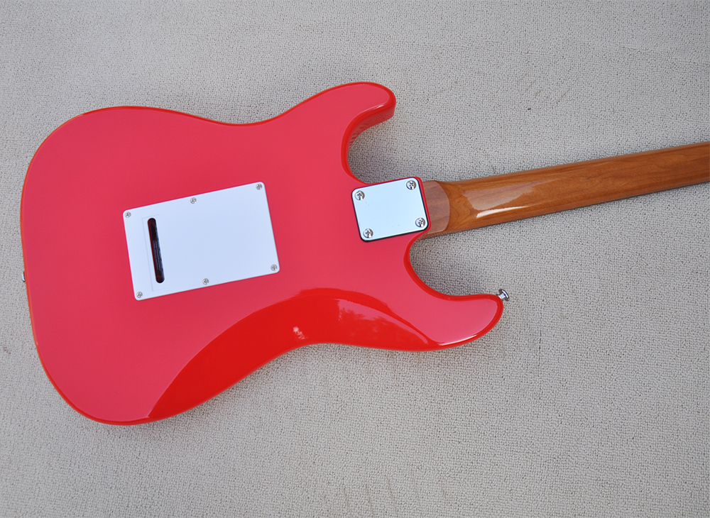 Red 6 Strings Guitar Electric With Rosewood Fretboard 22 Frets