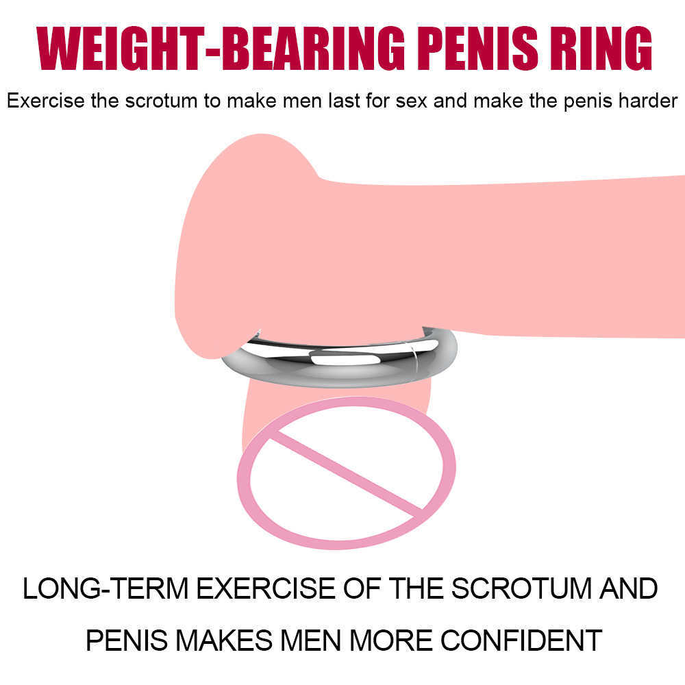 Beauty Items Rvs 5 Size Vertraging Blijvende sexy Speelgoed voor Man Penis Ring Balzakstretcher Scrotum Terughoudendheid Testiculaire Metalen cock