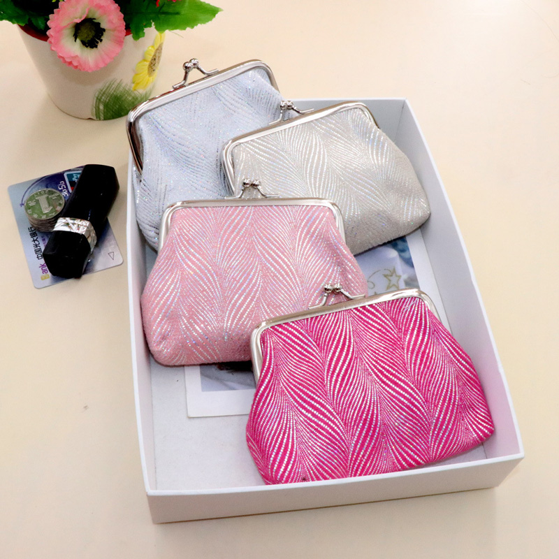 Coin Purses Women Lint Weave Prints Solid Hasp Short Wallet Mix Color 4Inch