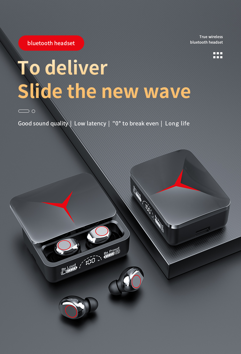 M90 Pro TWS casque sans fil écouteurs Sport jeu écouteurs casque réduction du bruit LED affichage numérique bouchons d'oreilles