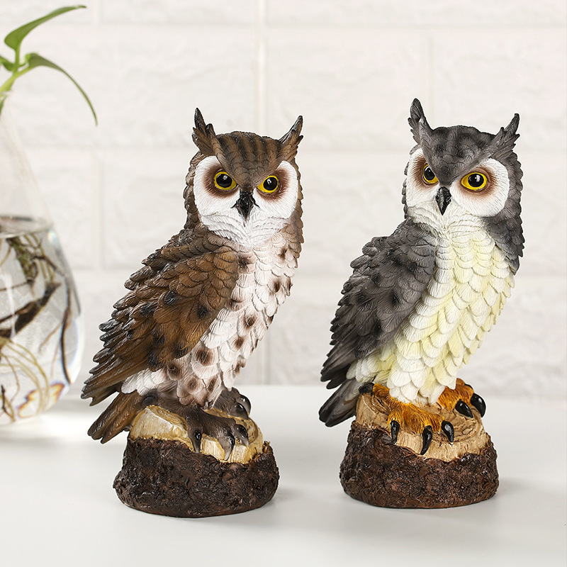 Decorative Objects Figurines 67inch Resin Owl Figurine Garden Decorations Resin Embellishments for Home Yard Patio Lawn Decor Animals and Deterrent 220928