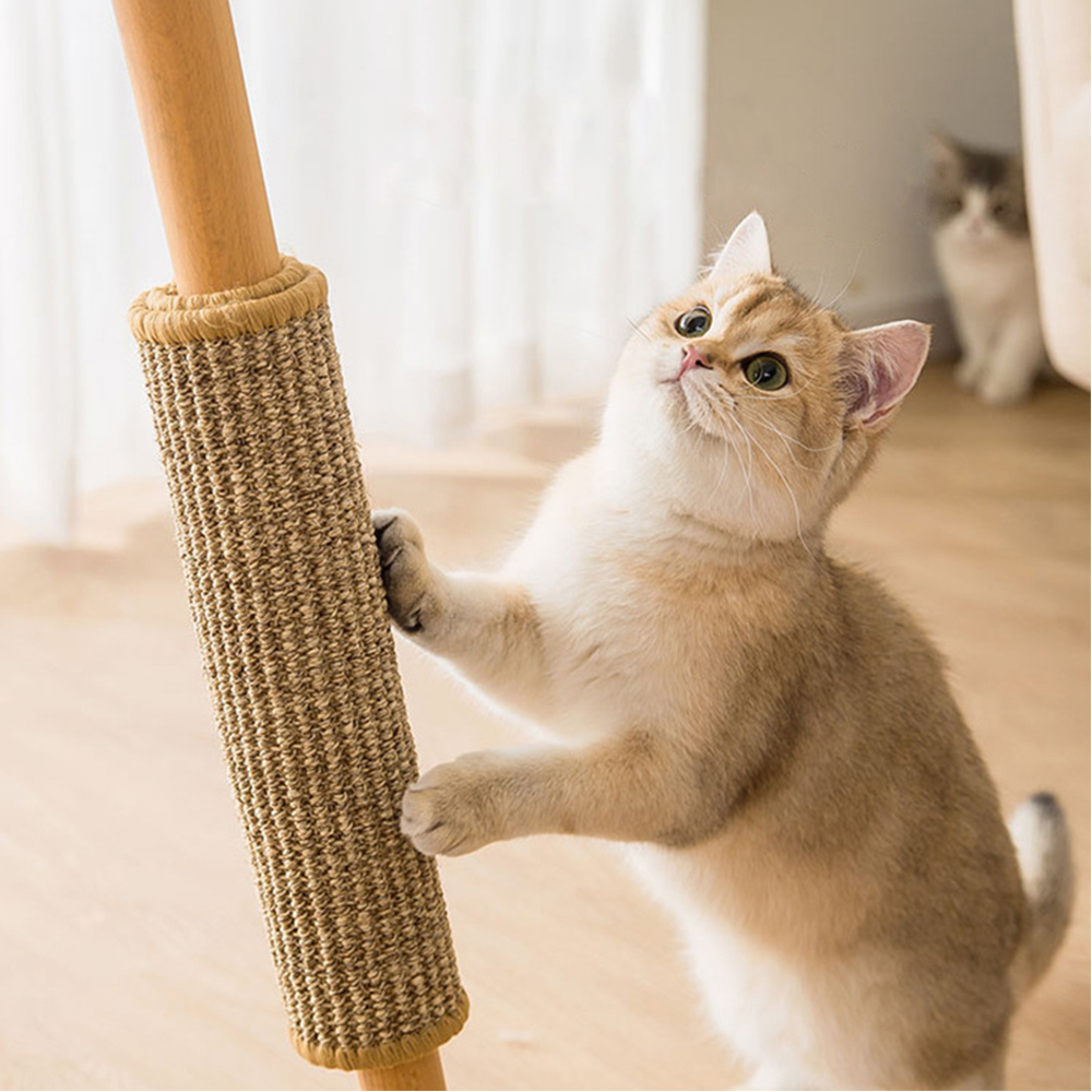 Kedi mobilya çizikleri doğal sisal çizik mat tahta kedisi kazıyıcı çizik keskinleştirme çivi kanepe koruyucu rastgele renk dağıtım 220928