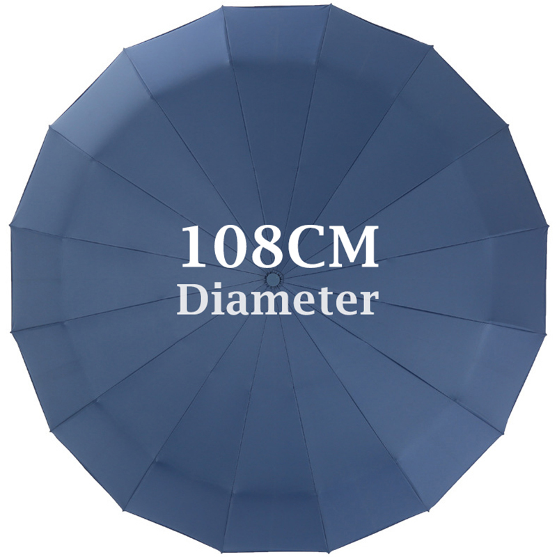 傘16ribs/12ribs大型強力な完全に自動折りたたみ雨男性女性贅沢なビジネス男性風器220929