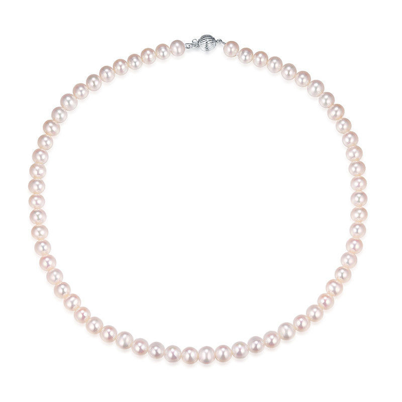 Colliers de perles blanc près de collier de perles rondes 89mm bijoux de perles d'eau douce naturelles pour les femmes cadeau de fiançailles classique 220929