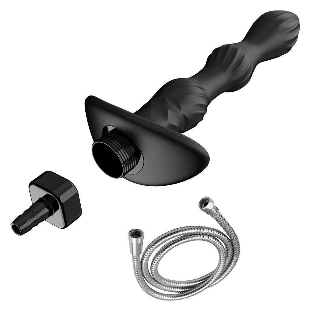 Articoli di bellezza Giocattoli sexy donna Uomo Massaggio prostatico Gay Siringa Douche System Perline anali Butt Plug Silicone Clistere Doccia Vibratore