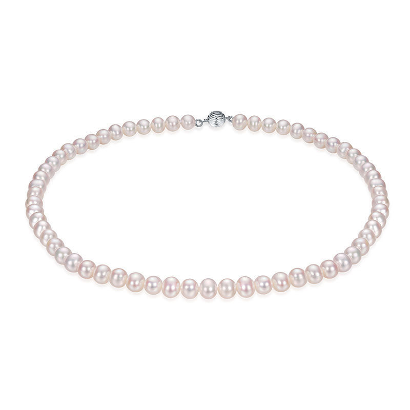 Colliers de perles blanc près de collier de perles rondes 89mm bijoux de perles d'eau douce naturelles pour les femmes cadeau de fiançailles classique 220929