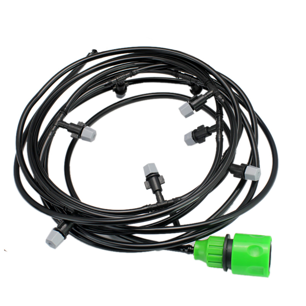 Autres robinets Douches Accs 1 Kit Système d'irrigation par brouillard 20M Tuyau en PVC Portable Brumisation Refroidissement Buse d'eau automatique Tête de pulvérisation Connecteur en T 220929