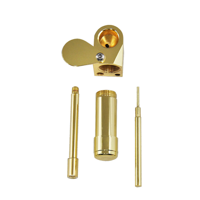 Metal Brass Smoking Hand Pipe Handmade Hookah Set Gold Mini HandSpoon Tobacco Pipes Accessories