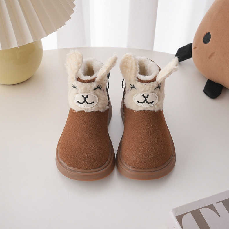 Stivali Bambini Neve Ragazzi Scarpe di cotone caldo Qualità bambini Vera pelle scamosciata Neonate Cute Cartoon Inverno Autunno T220928