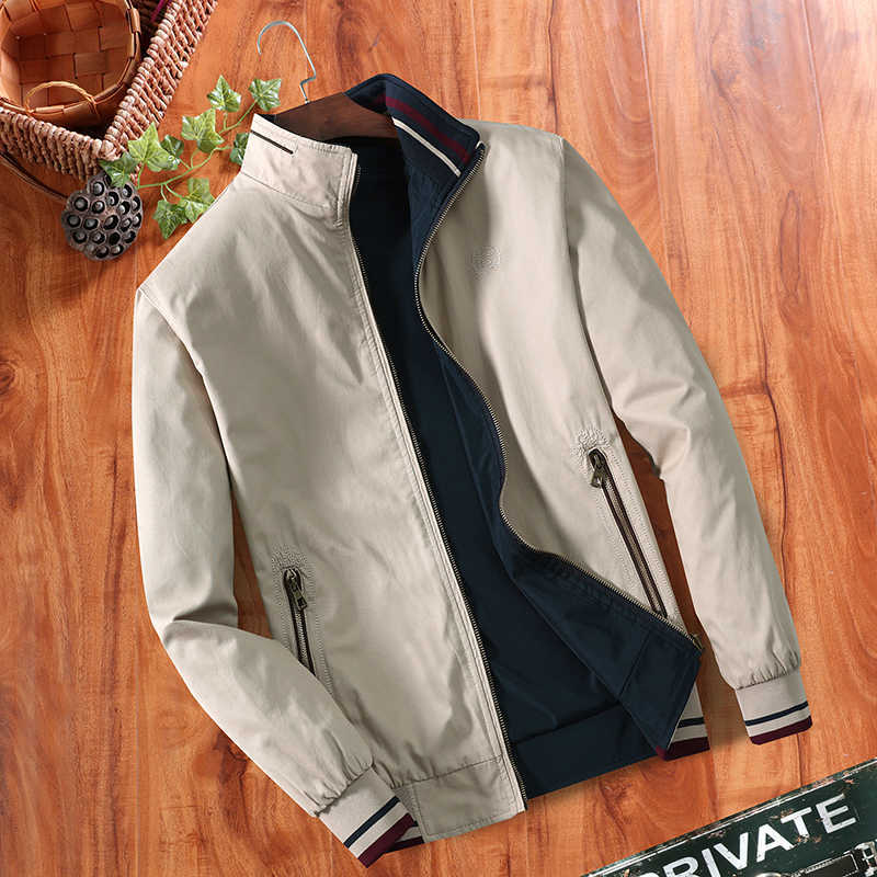 Herrenjacken billiger Großhandel Herren Windbreaker doppelseitige Wear Jackets Männer Baseball Pilot Bomber Pure Cotton Jacket Hip Hop Streetwear Coat G220923