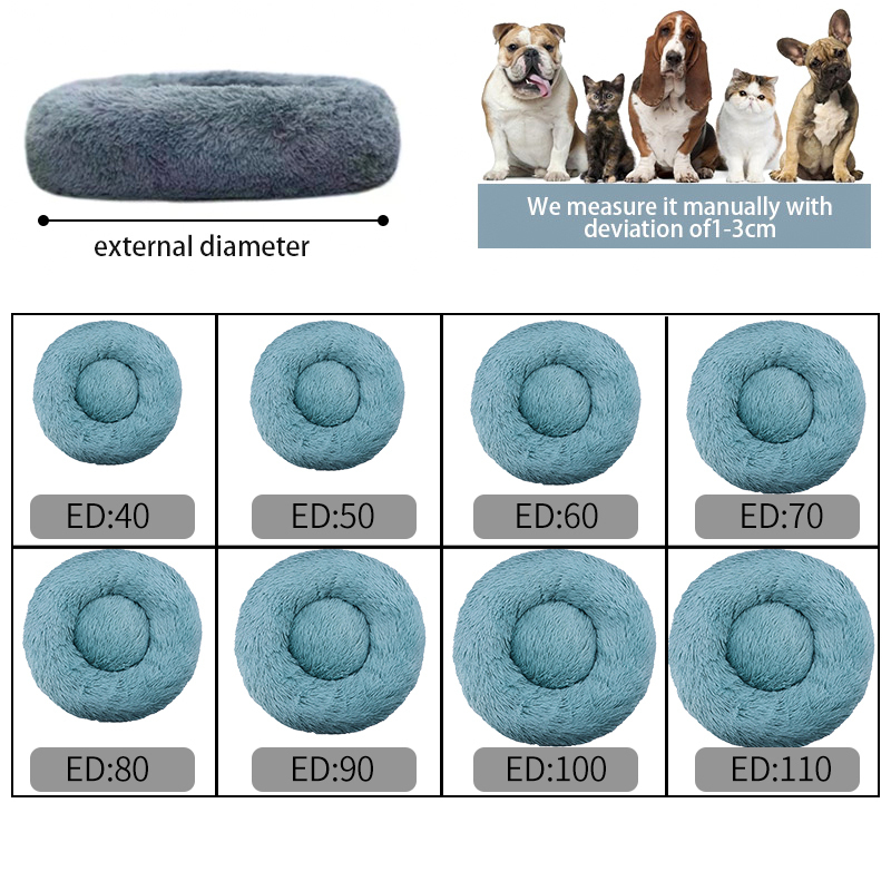 kennels pens Pet Dog Bed Comfortable Donut Round Kennel Ultra Soft Washable and Cat Cushion Winter Warm house Drop 220929