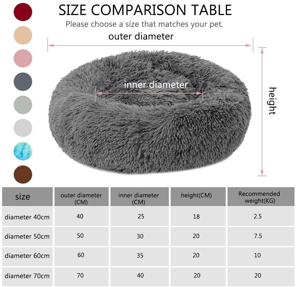 kennels pens Pet Dog Cat Long Plush Super Soft Bed Colorful Round Sleeping Washable Sofa s Supplies for s Cats 220929