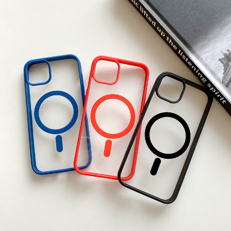 iPhone 케이스 용 무선 충전 자기 전화 케이스 14 13 Pro Max 피부 친화적 인 투명 아크릴 매그 안전 커버