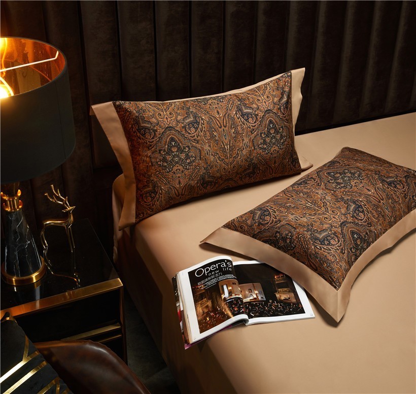 Sängkläder sätter vintage brun choklad boho täcke täcke set queen king lyx 1000tc egyptisk bomull mjuk lakan kuddväskor 220929