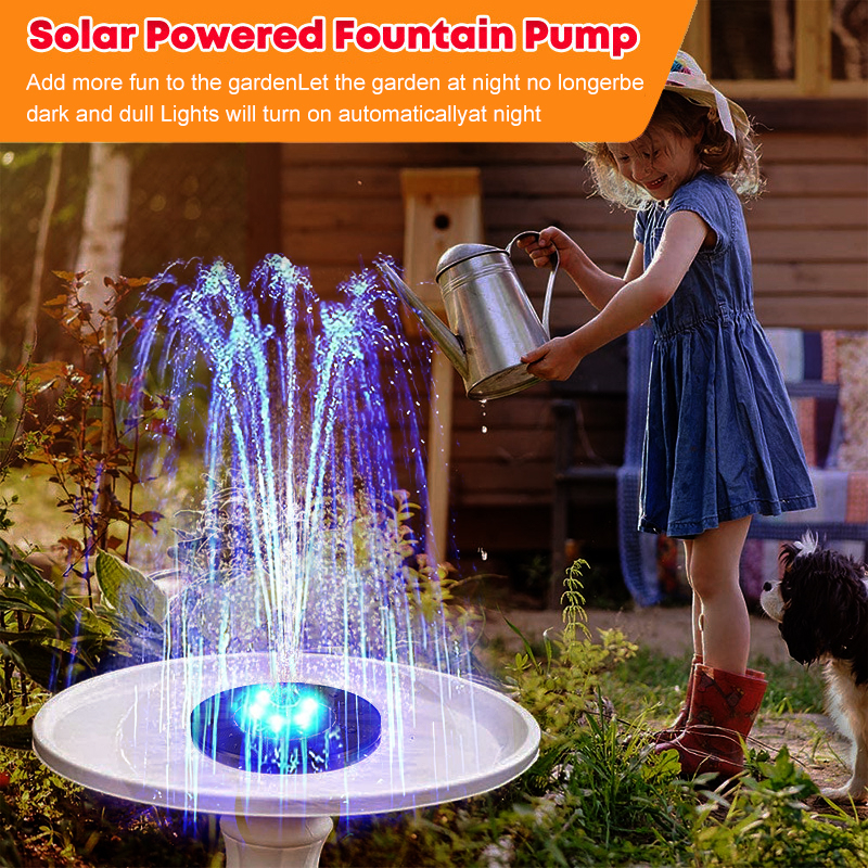 Garden Decorations 13/16/18cm Solar Water Fountain Pool Pond Waterfall Decoration Outdoor Bird Bath Powered Colorful Floating 220928